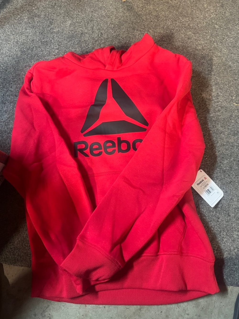 Reebok  Red Crewneck Hoodie with Black Logo